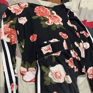 Long sleeve hooded shirt & legging set